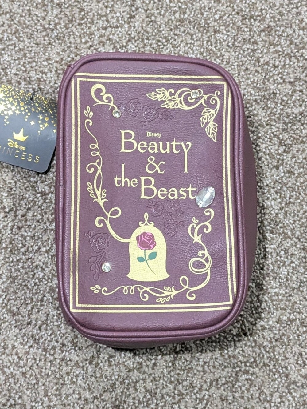 NEW Disney Beauty and the Beast Storybook Travel Cosmetic Bag